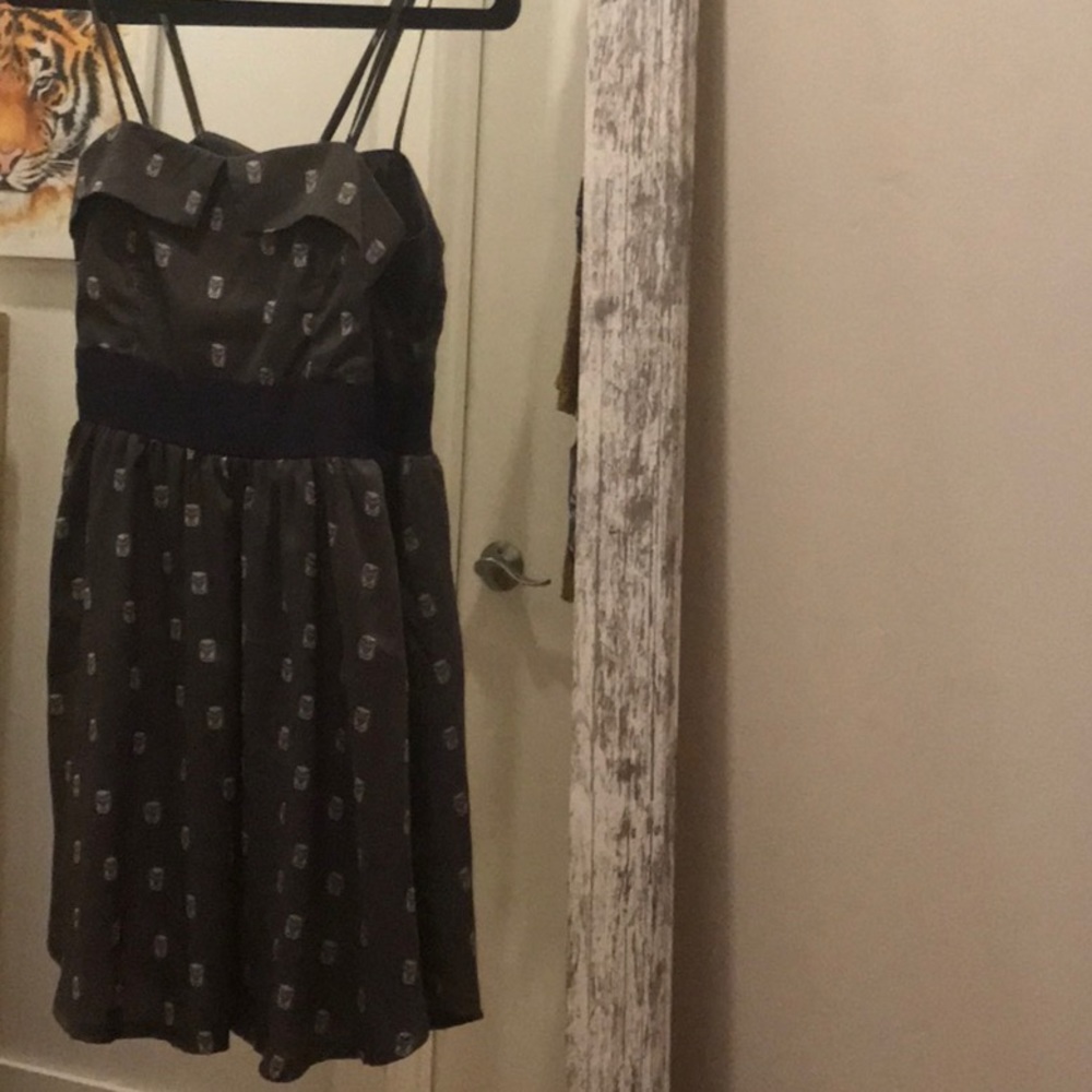 Spaghetti strap swing owl dress